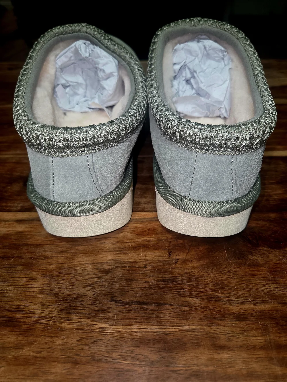 Darc Sport Wolf Head Mammoth Mule Slip-ons In Sage Green. Size 11M/12W